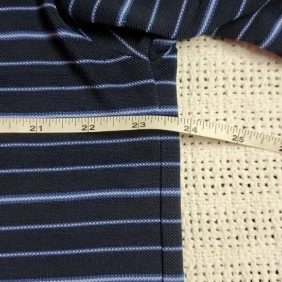 Chaps Golf Stay Dry Embroidered Blue Striped Short Sleeve Polo Sz XL Shirt - Picture 8 of 11